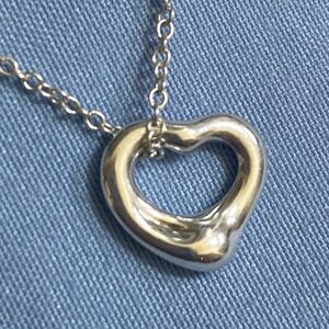 Tiffany & Co. Sterling Open Heart Necklace